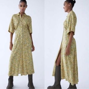 NWOT Zara 90’s button maxi dress